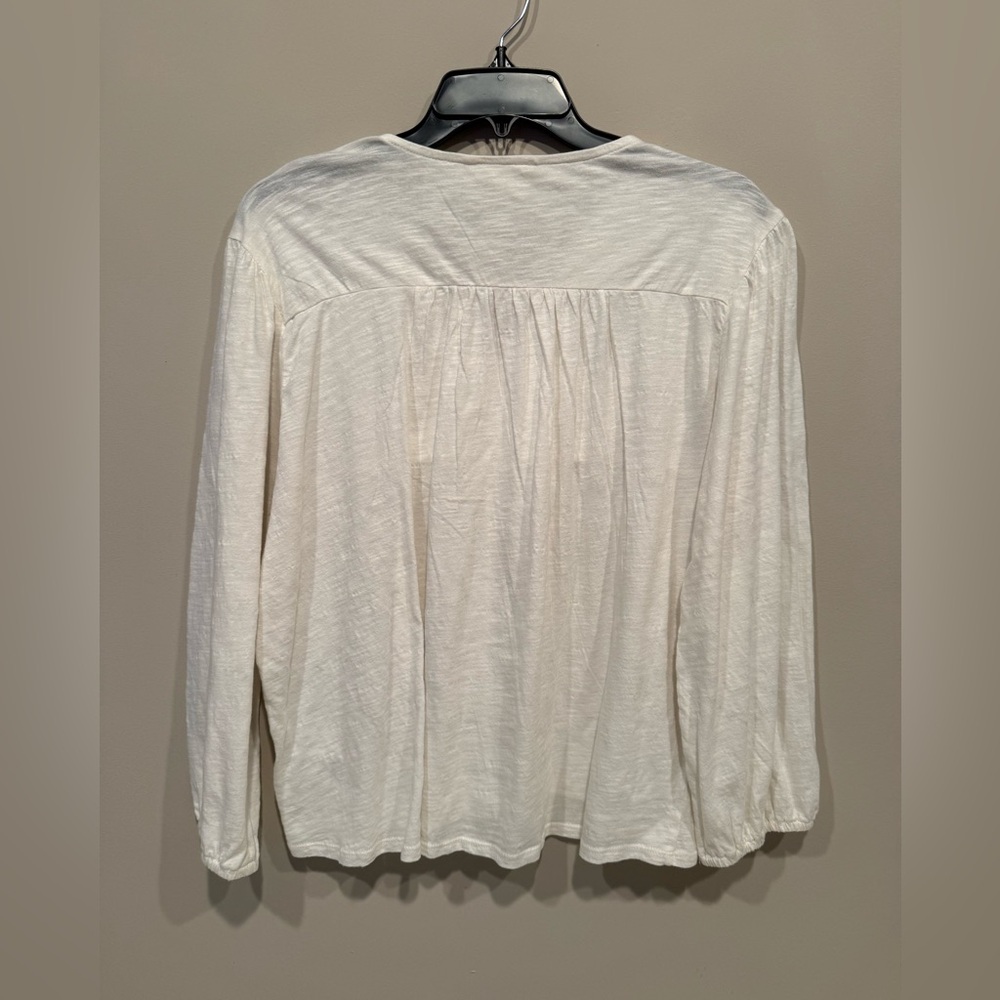 Lucky Brand Women's Cotton Embroidered-Bib Top - Picture 3 of 5